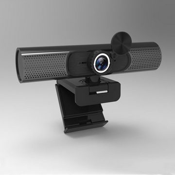 Gontence Webcam, 2K, Live Cam, HD Cam, USB-Anschluss, Autofokus, Full HD Full HD-Webcam (PC-Webcam, mit Objektivdeckel und zwei Mikrofonene)