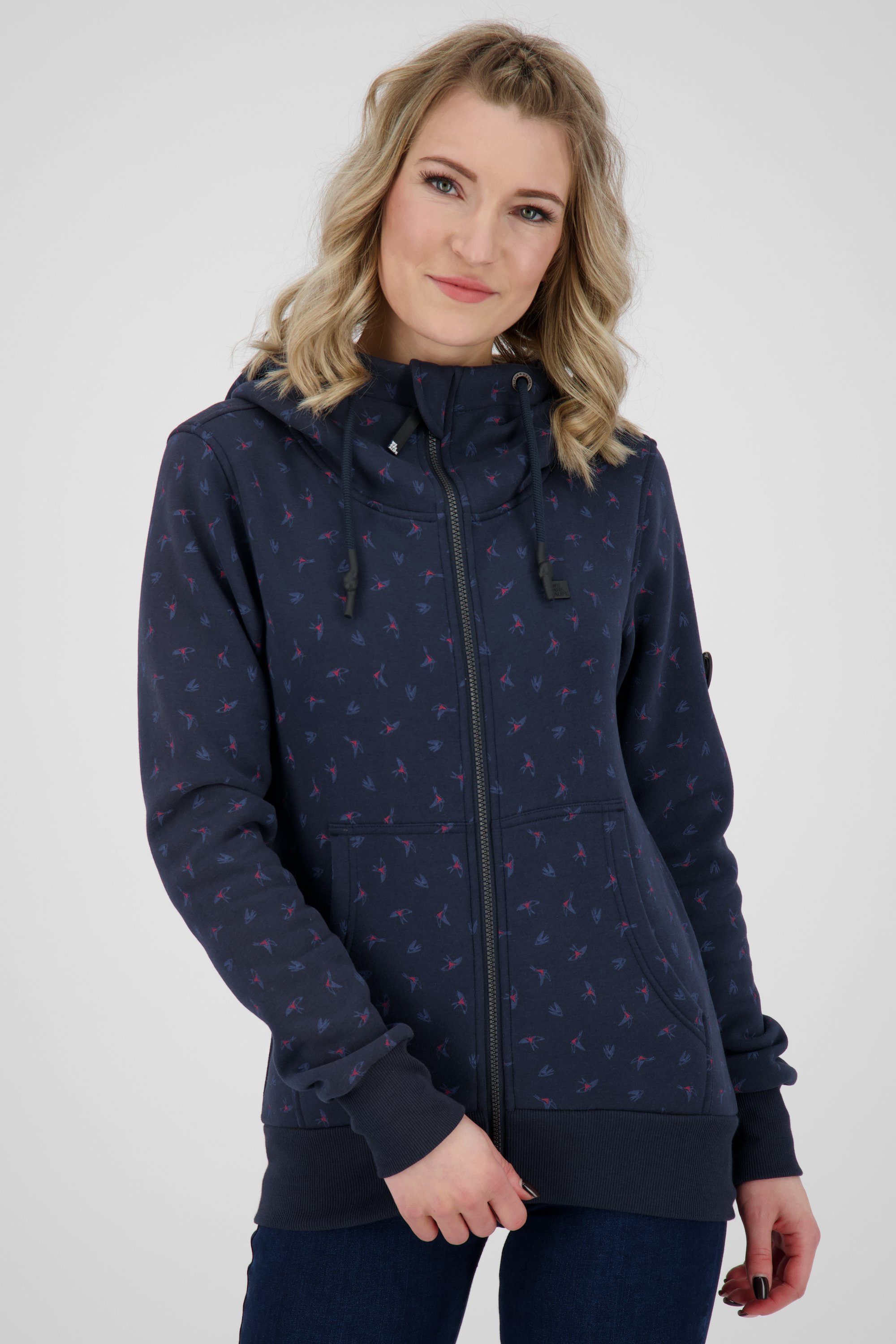 Sweatjacke Damen Alife Kickin marine B Kapuzensweatjacke Kapuzensweatjacke, & Sweatjacket YasminAK