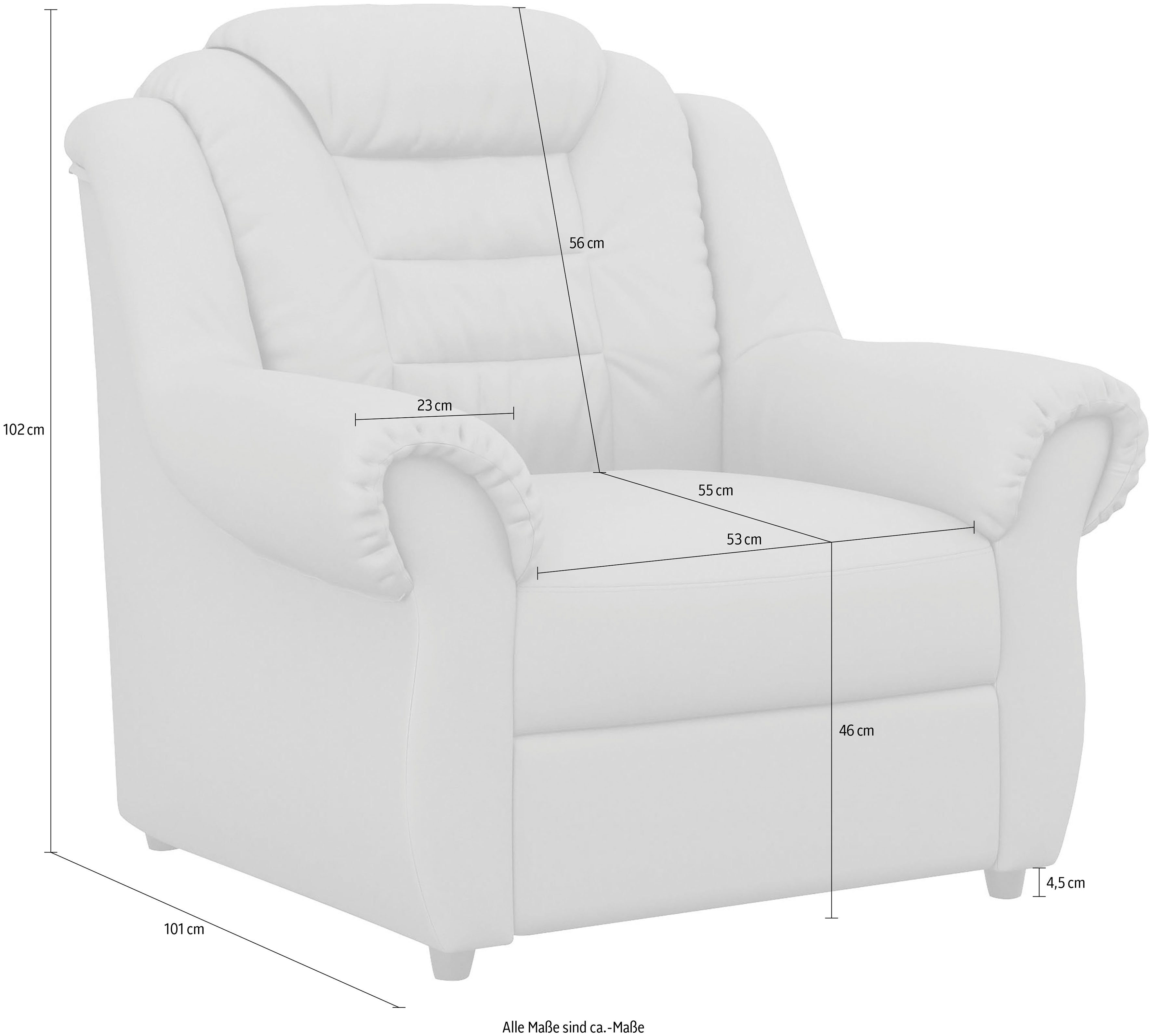 Home affaire Sessel Boston, mit hoher Rückenlehne