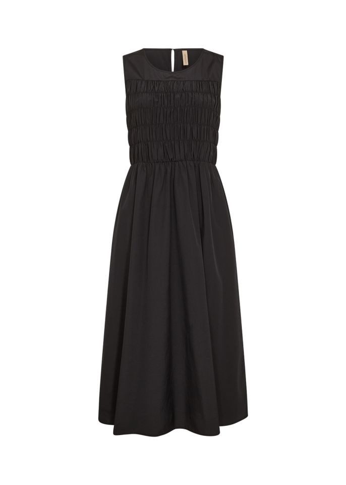 soyaconcept Midikleid – ärmelloses Sommerkleid mit gerafftem Mieder