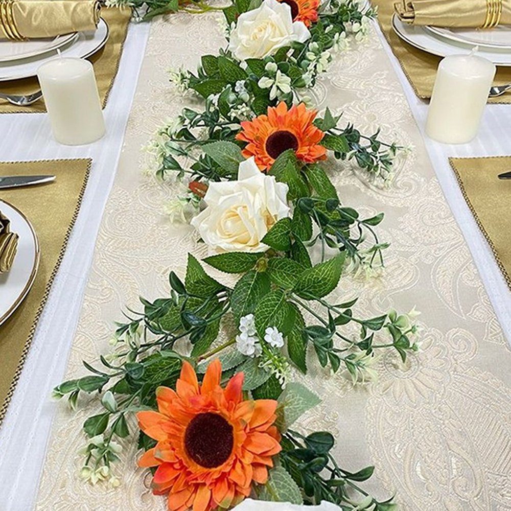 Kunstblumenstrauß Künstliche Girlande Reben Seidenblumen für Hochzeit Dekorative Blumen Dekoration