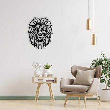 LEON FOLIEN LED-Dekofigur Led Löwe Wanddekoration Wanddeko Geometrische Ornamente Schwarz #25