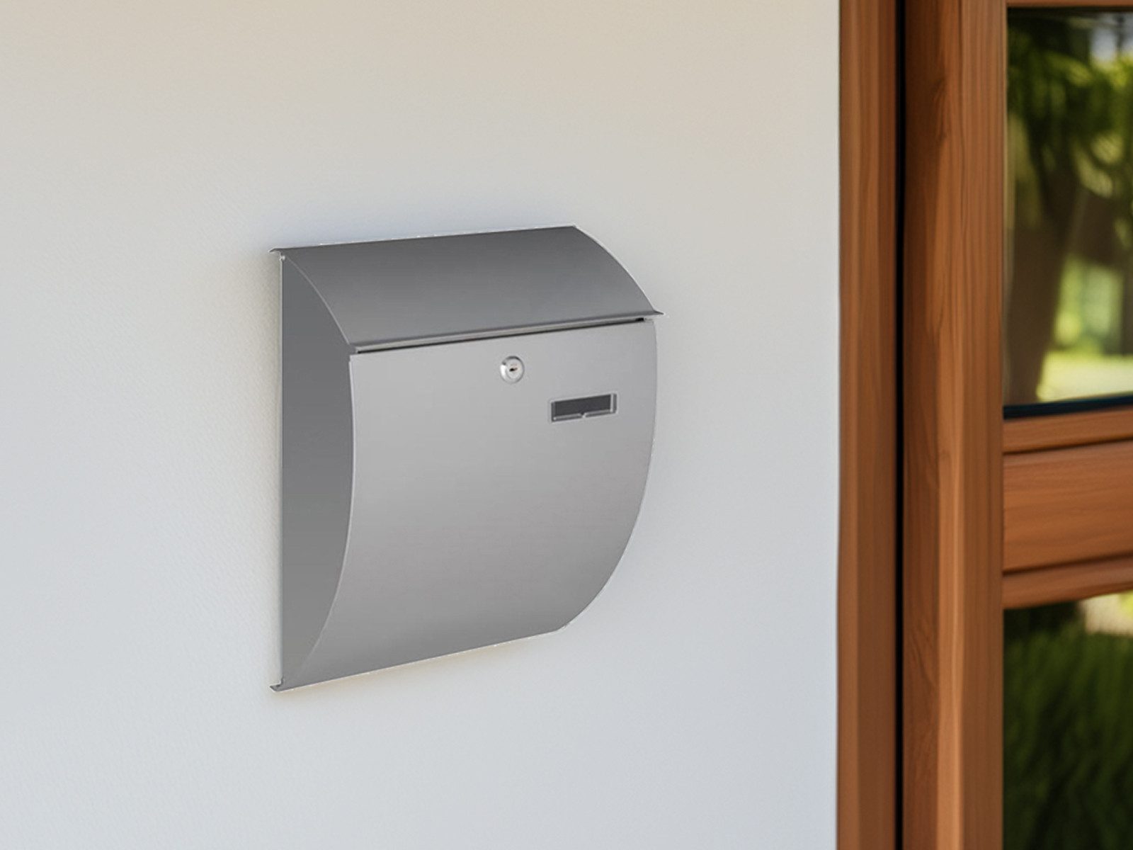 PEREL Briefkasten, gebogen in Silber großer günstig online kaufen