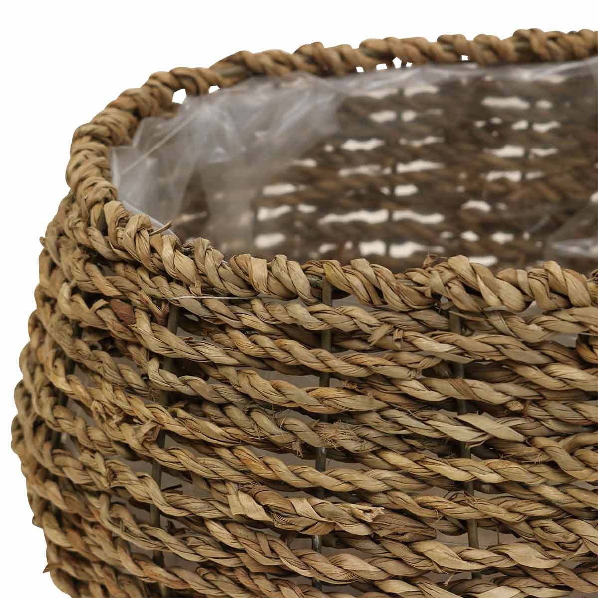 Florists Products Dekokorb 2er Set Pflanzkorb mit Henkel Blumenkorb Geflochten
