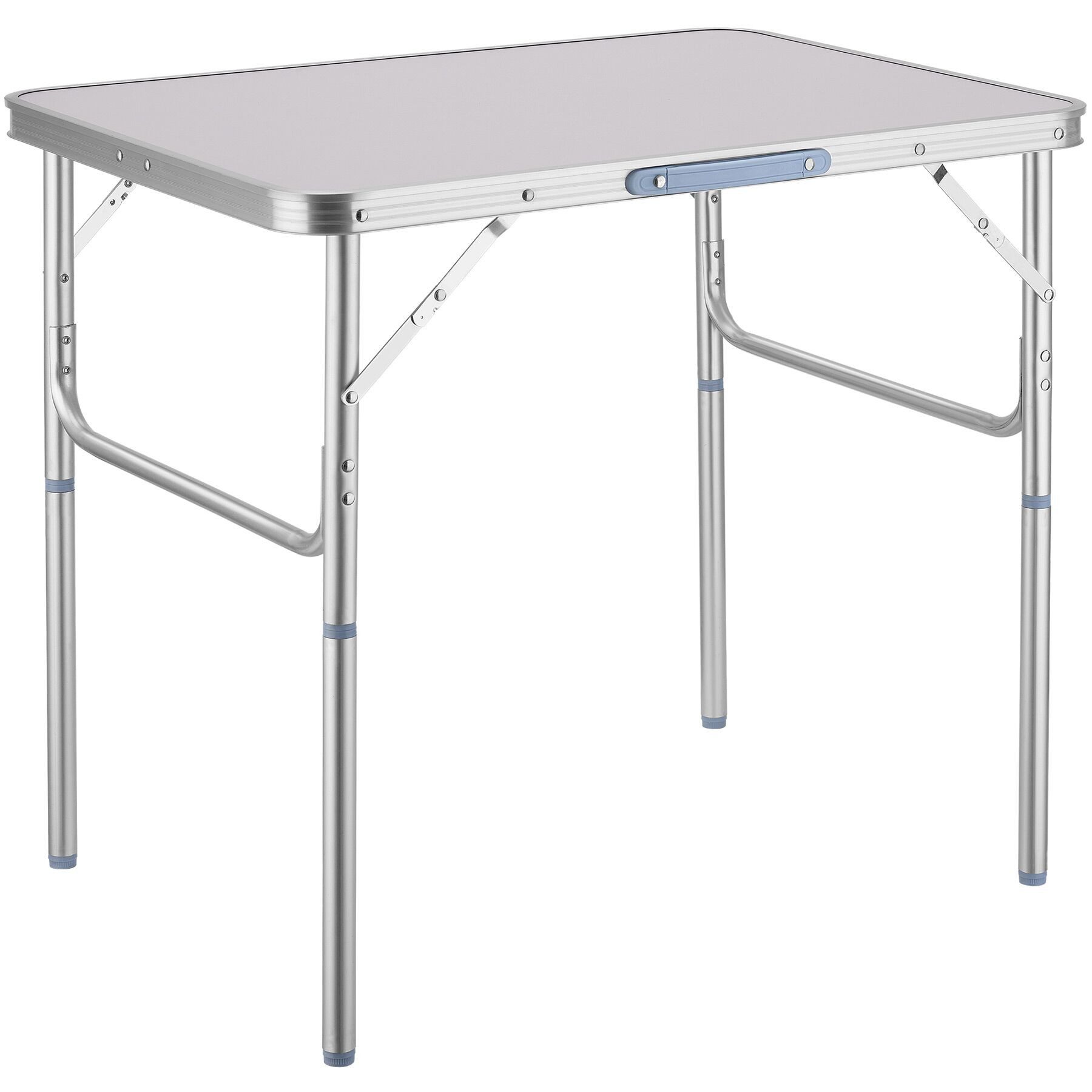 tectake Campingtisch Outdoor-Klapptisch, 75 x 55 x 68 cm, klappbar und wetterfest (Falttisch Lothar, 1-St., in grau), anschraubbare, höhenverstellbare Beine und Füße, mit Tragegriff