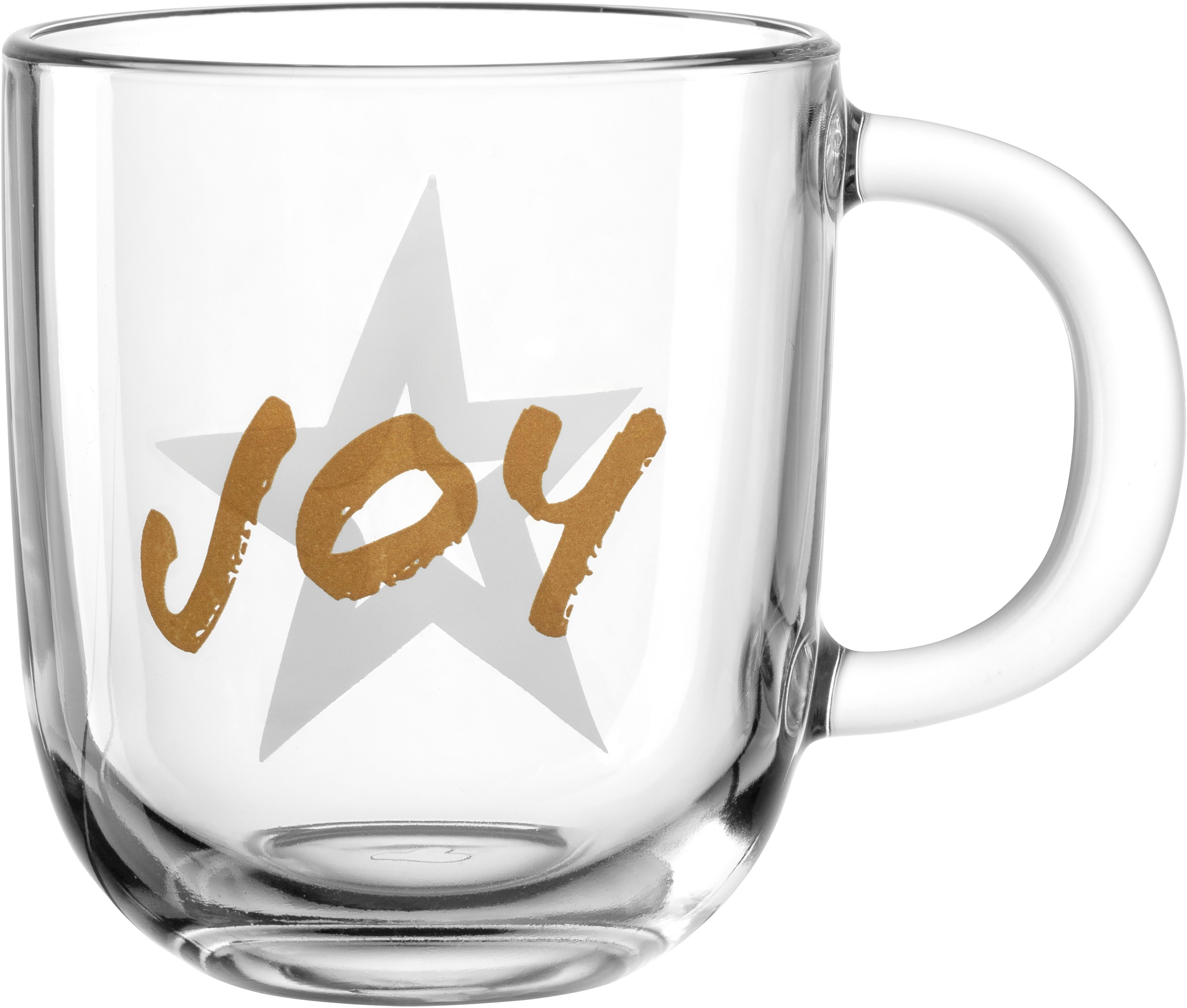 LEONARDO Tasse SILENZIO mit Spruch, Glas, -JOY-, 400ml