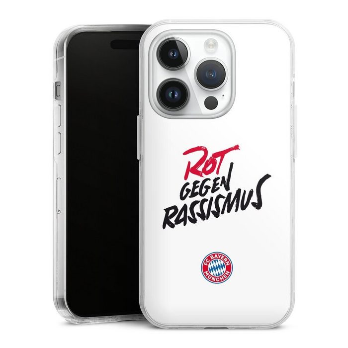 DeinDesign Handyhülle FC Bayern München FCB Rot gegen Rassismus FCB Rot gegen Rassismus Apple iPhone 14 Pro Hülle Bumper Case Handy Schutzhülle