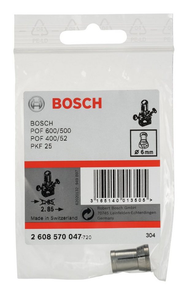 Thumbnail - BOSCH Spannzange, Ohne Spannmutter für Bosch-Oberfräsen - 6 mm