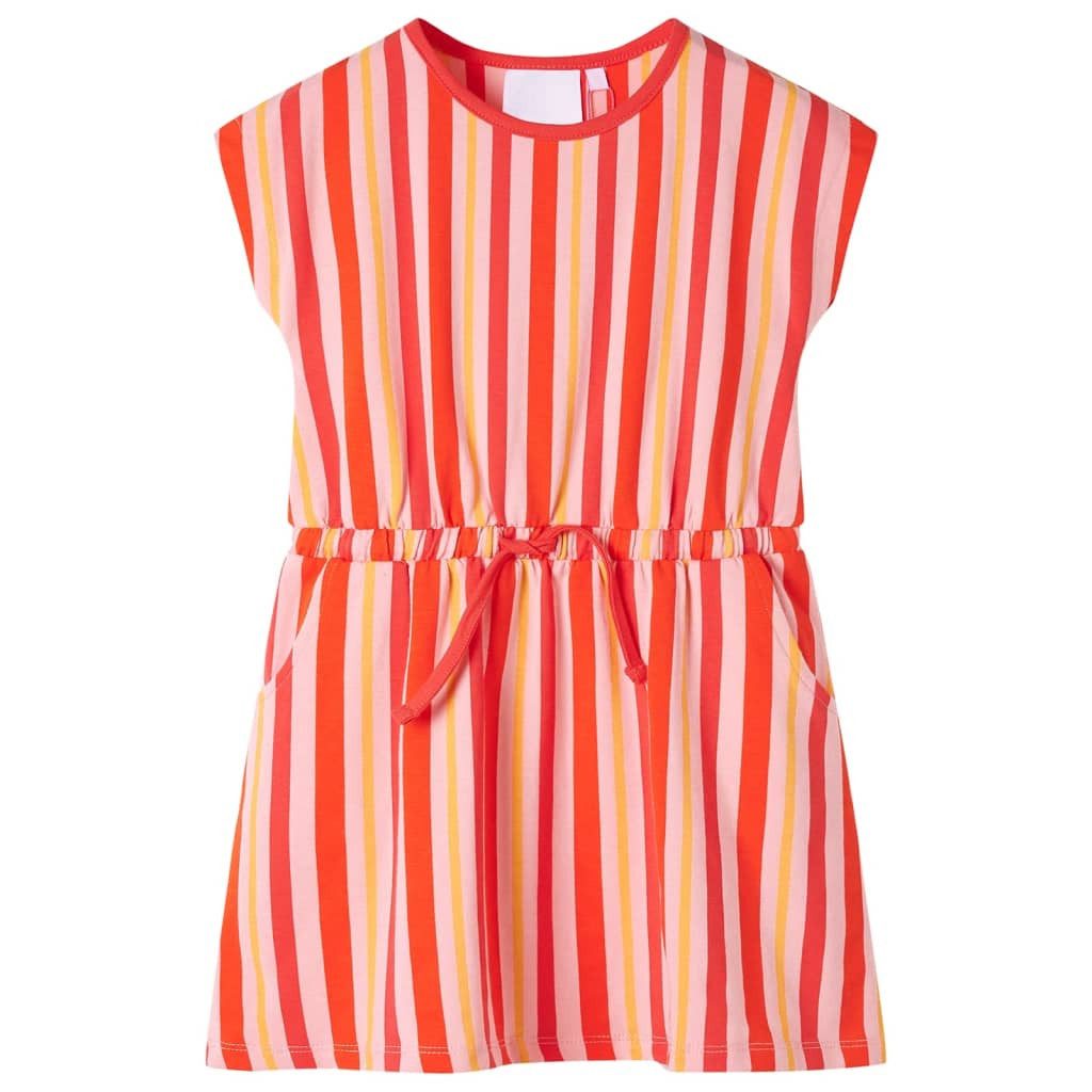 Druckkleid Kinderkleid mit Kordelzug Rosa und Rot 116