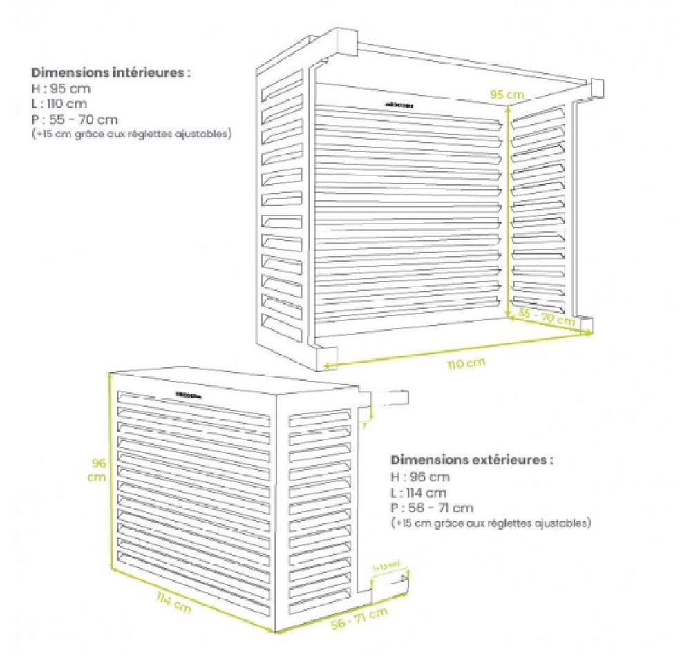 Thumbnail - DECO Clim Wärmepumpen-Verkleidung Verkleidung ALU Lehmbraun, RAL 8003 Größe L