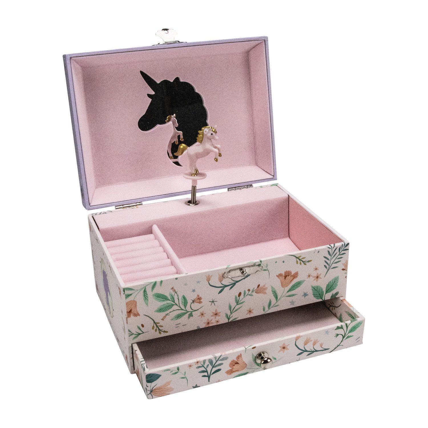 GICO Spielzeug-Arztkoffer GICO Einhorn Schmuckkästchen Rosa-Lila – Spieluhr & Schublade - 92067