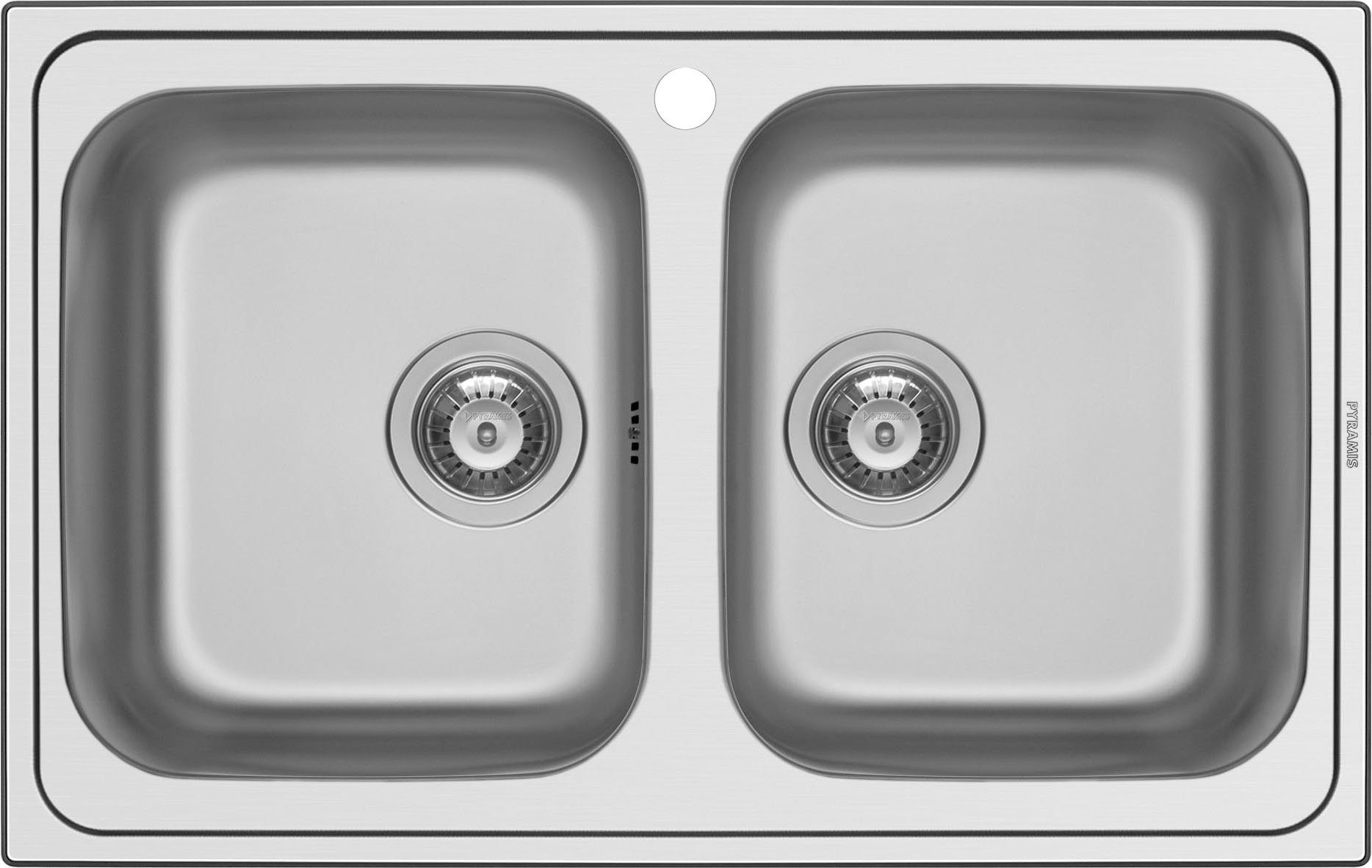 Pyramis Edelstahlspüle, rechteckig, 79/50 cm