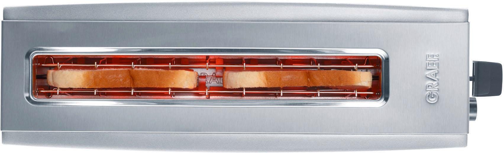edelstahl silber W, Langschlitztoaster, 1 TO 90, 880 Schlitz, langer Graef Toaster