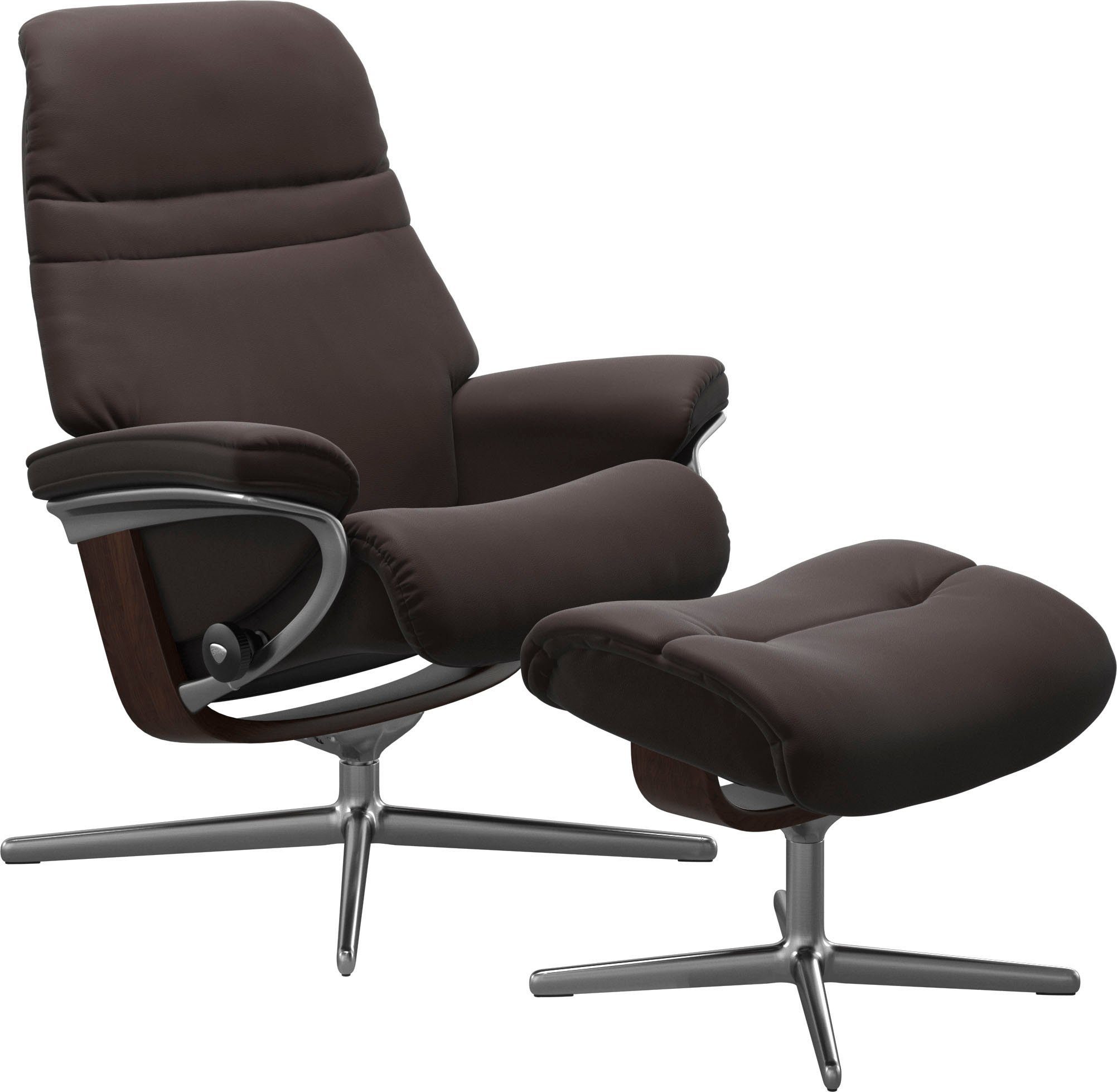 Stressless® Fußhocker Sunrise, mit Cross Base, Größe S, M & L, Holzakzent Braun