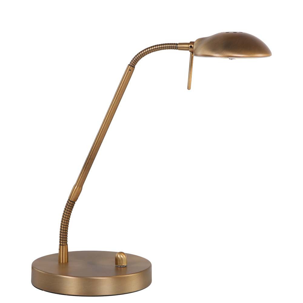 Steinhauer LIGHTING Schreibtischlampe, LED-Leuchtmittel fest verbaut, Warmweiß, Tischleuchte Tischlampe dimmbar LED Nachttischleuchte Leselampe bronze
