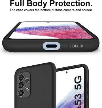 MSM Handyhülle Hülle für Samsung Galaxy A53 5G Schwarz Matt Silikon Schutz Handyhülle Tasche Slim