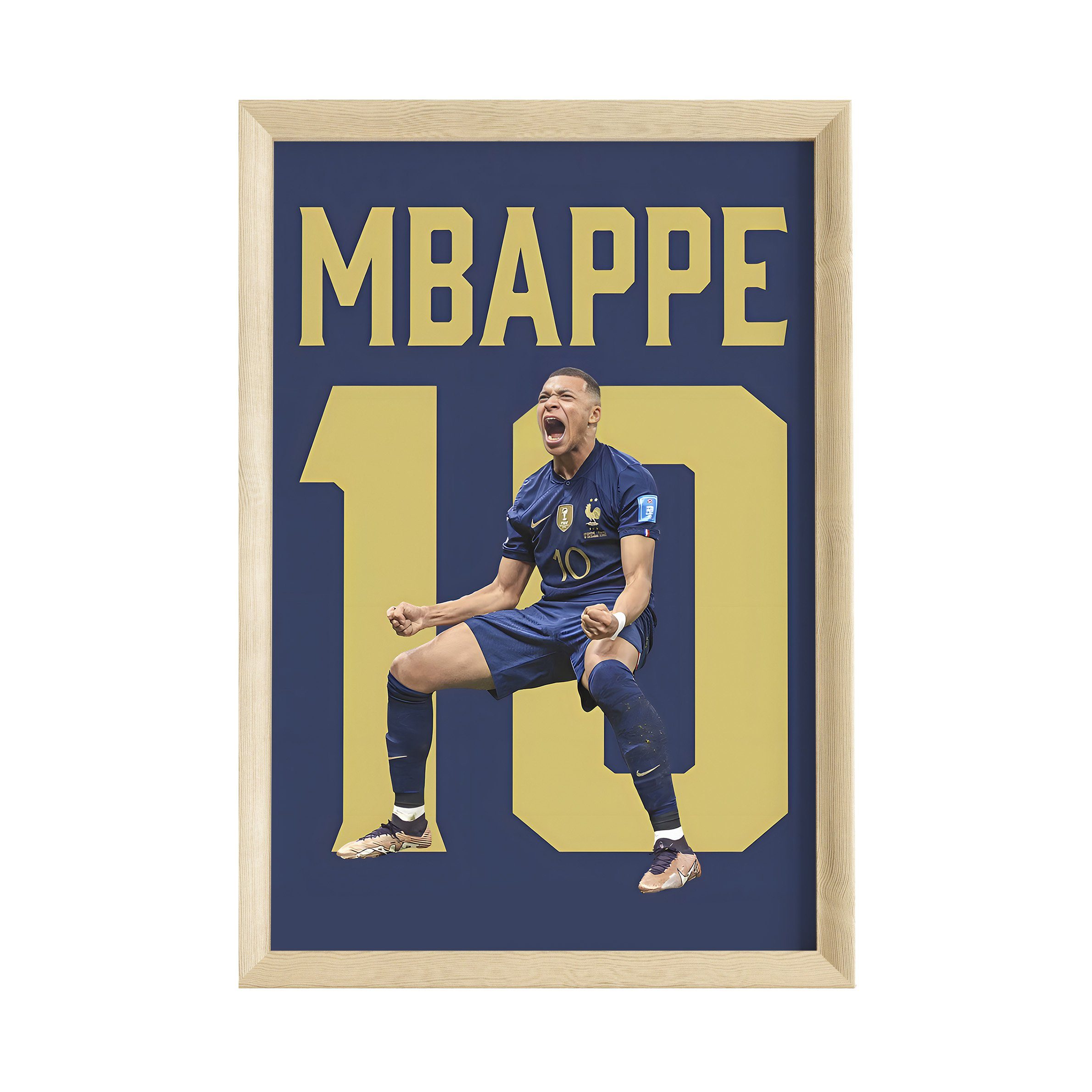 JUSTGOODMOOD Poster Premium ® Kylian Mbappe 10 Jubel Frankreich · Fußball · ohne Rahmen