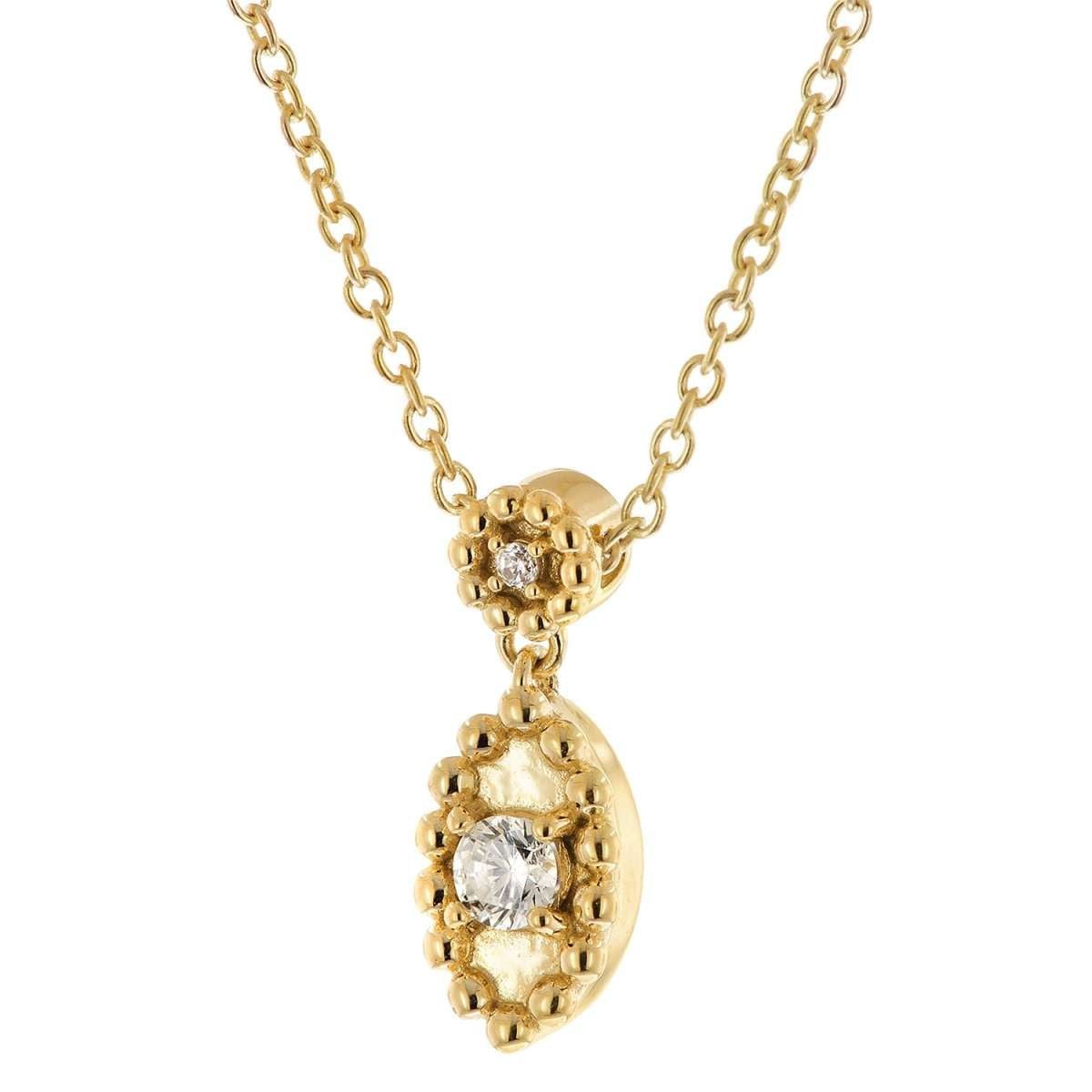 trendor Kette mit Anhänger 68145, für Damen 333 Gelbgold mit Zirkonia