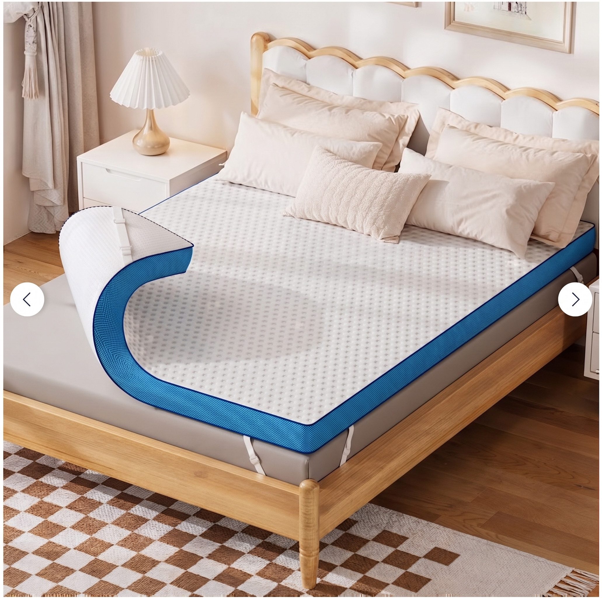Totnz, Topper Matratzentopper 90X200cm, 120X200cm, 140X200cm, 160X200cm, 180X200cm, 7.5 cm hoch, Gel Memory Foam, (H2/H3, Ergonomisch, Kühlend, Waschbar, OEKO‑TEX®-zertifiziert), für Seiten-/Rücken-/Bauchschläfer