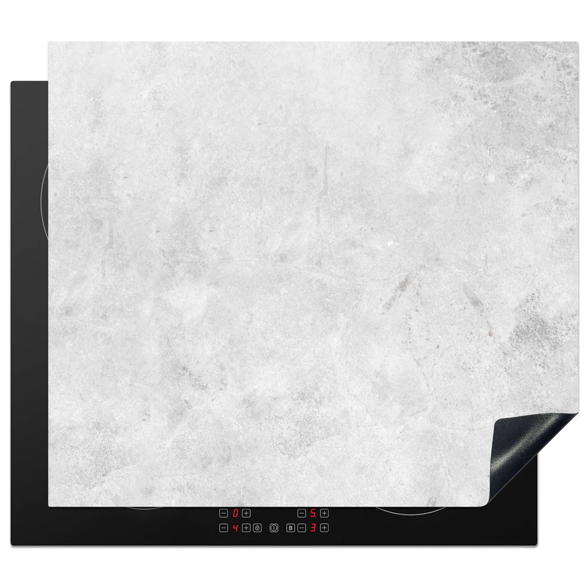 MuchoWow Herdblende-/Abdeckplatte Marmor - Textur tlg), Induktionskochfeld, Ceranfeldabdeckung Grau cm, - Vinyl, 57x51 - Induktionsschutz, (1 Marmoroptik