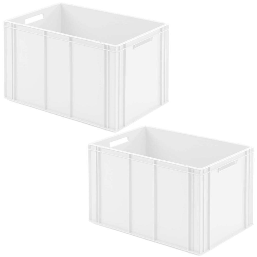 BRB-Lagertechnik Aufbewahrungsbox 2 Eurobehälter mit 2 Durchfassgriffen, LxBxH 600x400x420 mm, Extra robuste Eurobehälter