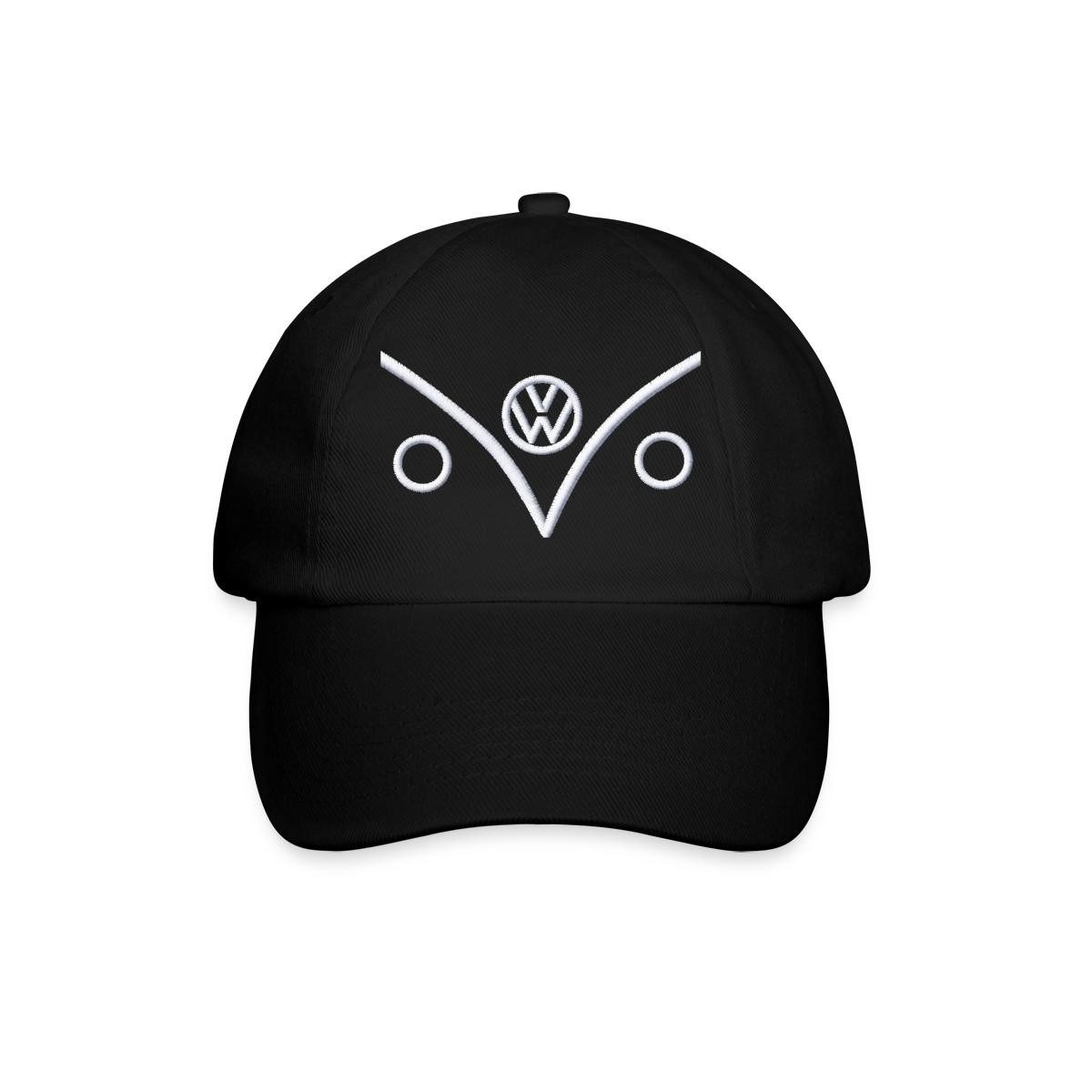 Spreadshirt Baseball Cap Volkswagen VW Bulli Outlines Vorne Weiß Stick Baseballkappe (1-St)