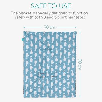 Einschlagdecke Decke für Babyschale - universal - Fußsack - Wal Design, Navaris