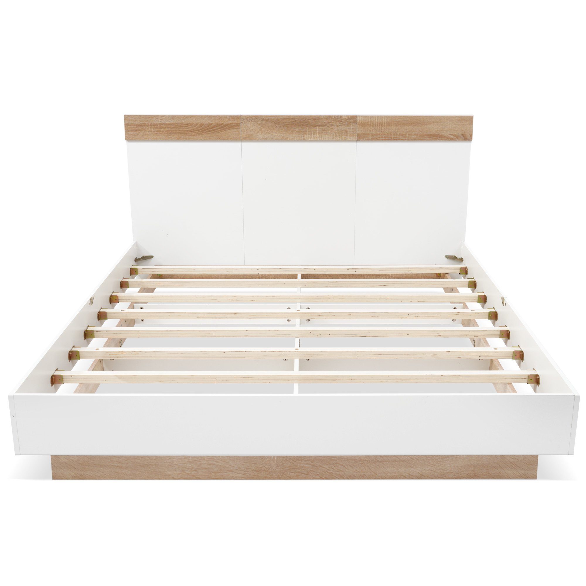 Flieks Massivholzbett, Kiefernholz Doppelbett mit Lattenrost 180x200cm – Bild 5 von 5