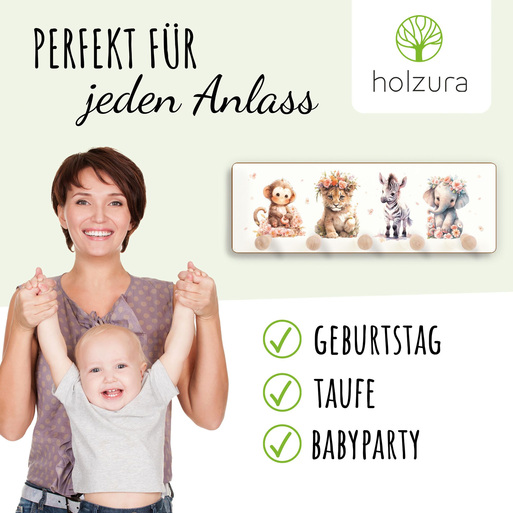 Holzura Garderobenleiste Kindergarderobe, Garderobe für Kinder – Bild 5 von 5