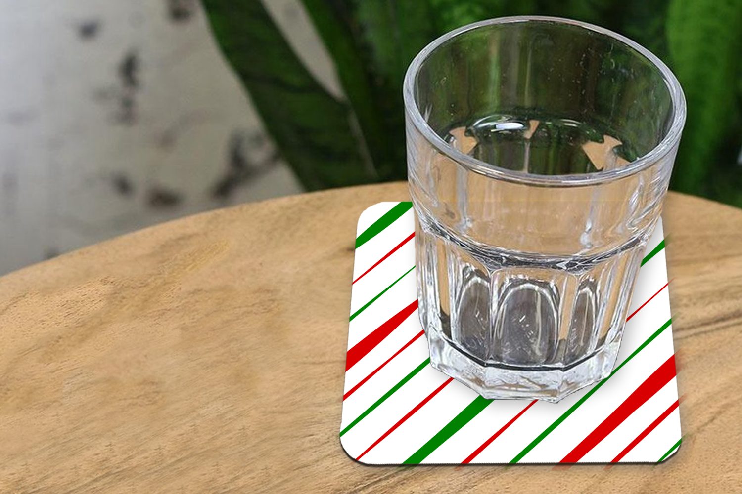 Gläser, Weihnachten Zubehör - Tasse Streifen, MuchoWow Tischuntersetzer, für Glasuntersetzer Glasuntersetzer, Korkuntersetzer, Untersetzer, Muster - 6-tlg.,