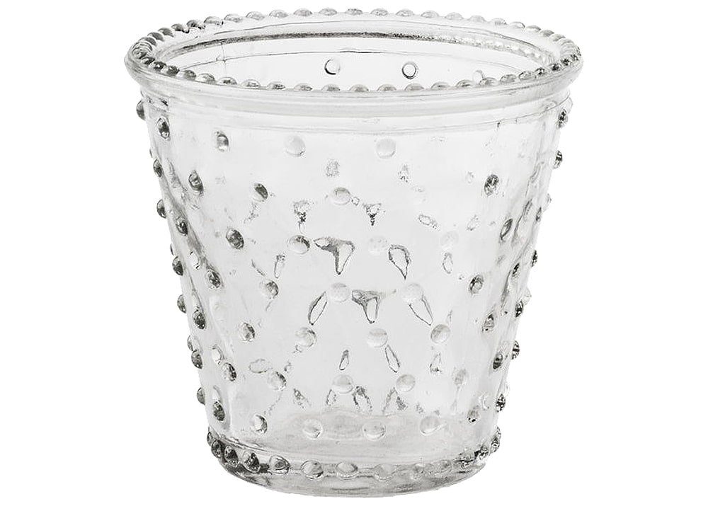 matches21 HOME & HOBBY Kerzenhalter Windlicht mit Noppen / aufgesetzte Glasperlen Ø 10x13 cm (1 St)