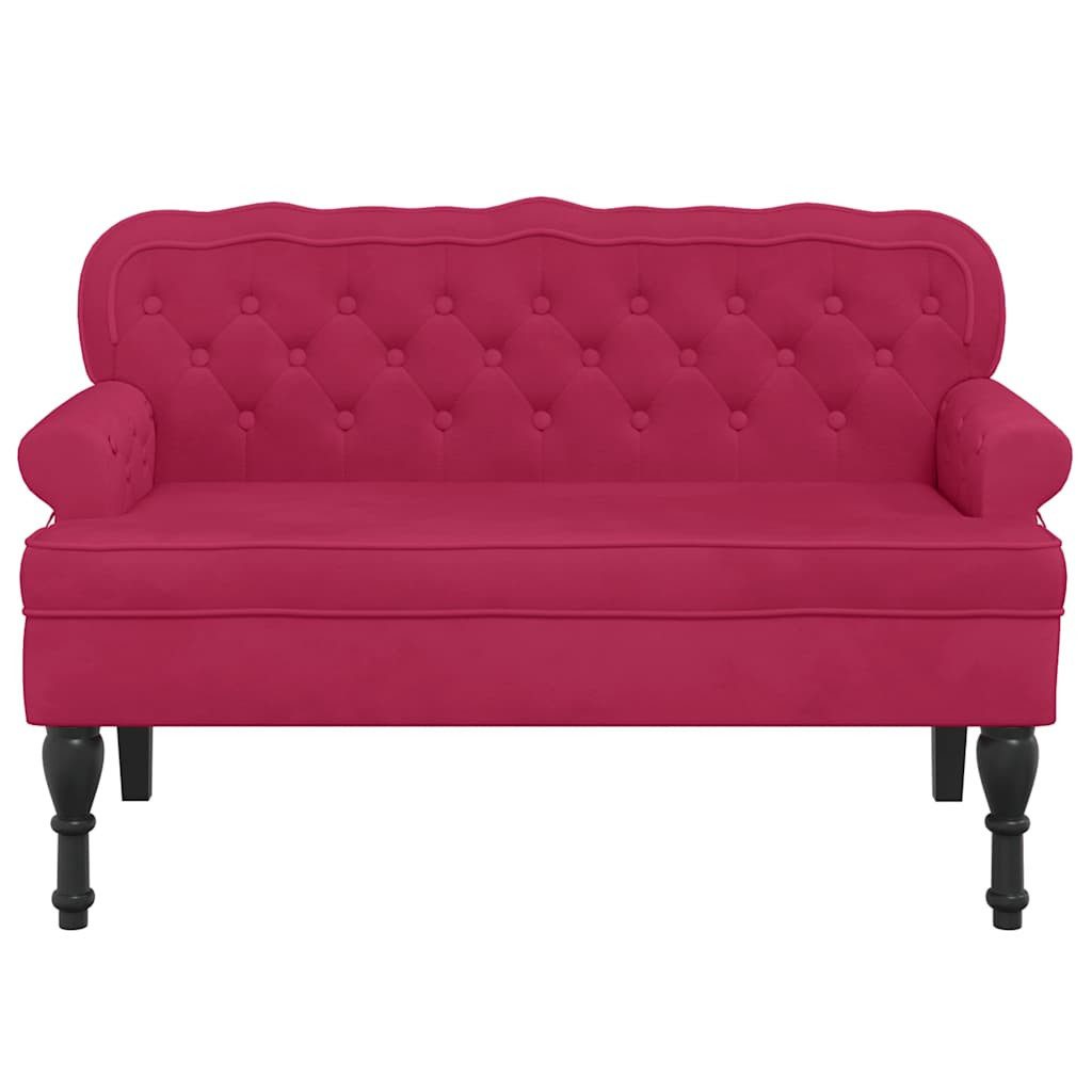 vidaXL Sitzbank Sitzbank mit Rückenlehne Weinrot 119,5x64,5x75 cm Samt