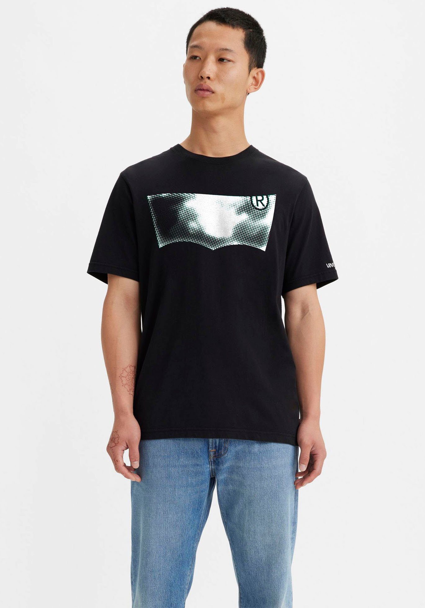T-Shirt FIT RELAXED mit Markenlogo-Aufdruck Levi's® TEE caviar