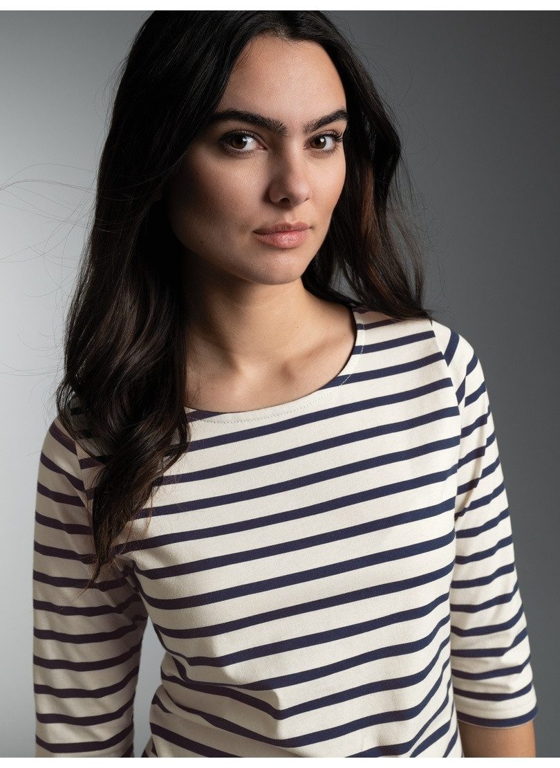 Trigema T-Shirt TRIGEMA 3/4 Arm T Shirt mit Ringelmuster "Sail" (1-tlg)