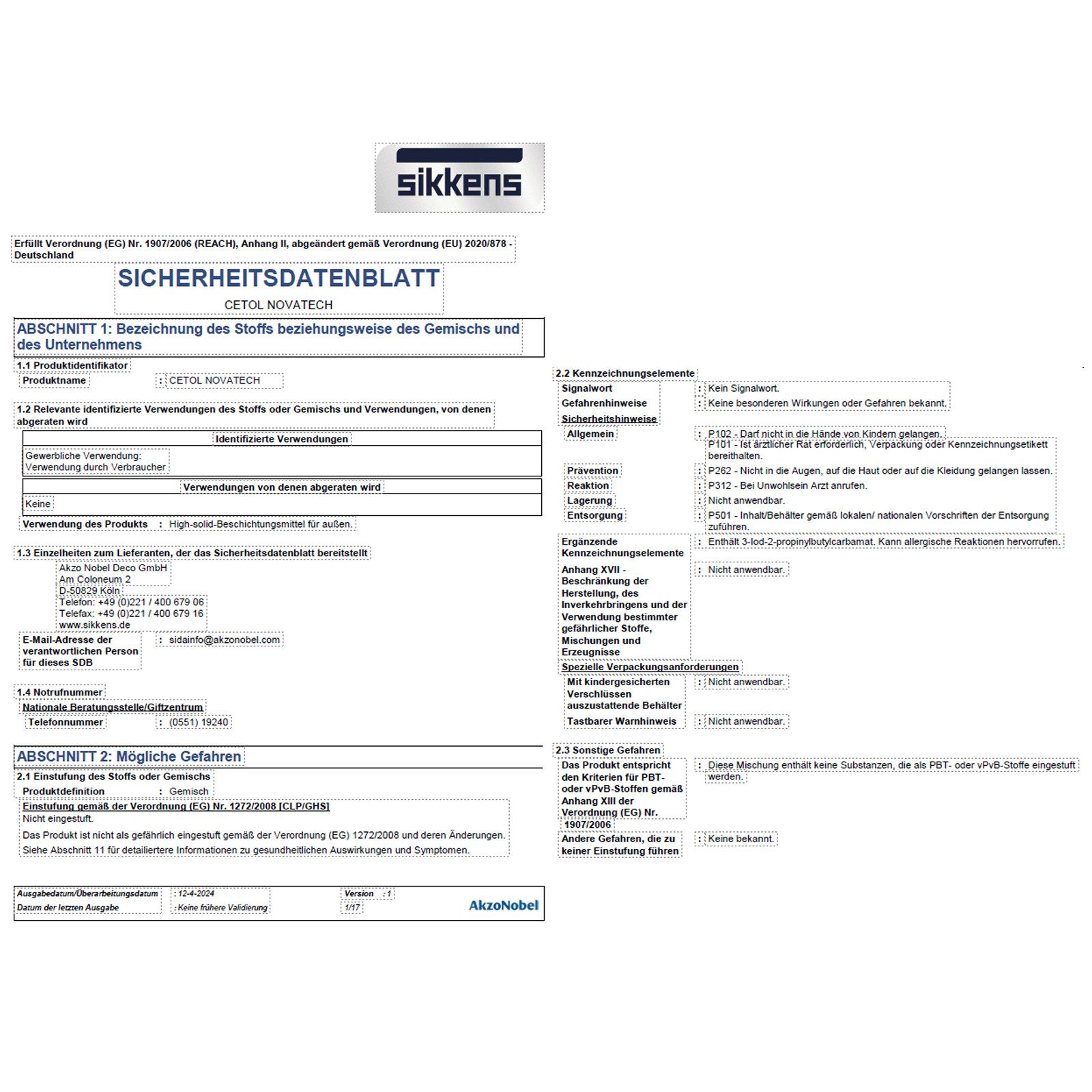 Sikkens Holzschutzlasur CETOL NOVATECH - 2.5 LTR