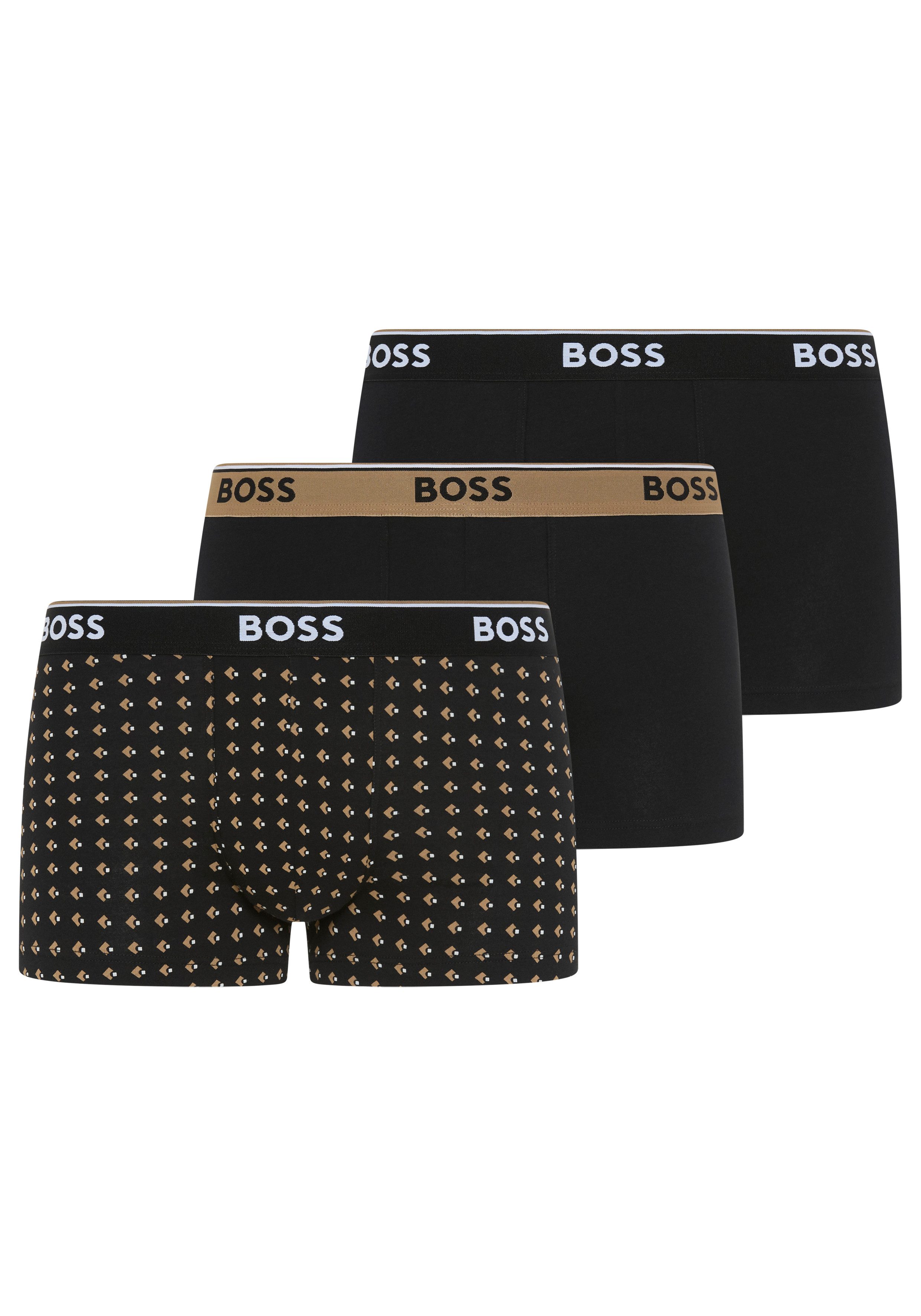 BOSS Trunk (Packung, 3-St) aus Stretch-Baumwolle, elastischer Bund, mittlere Bundhöhe