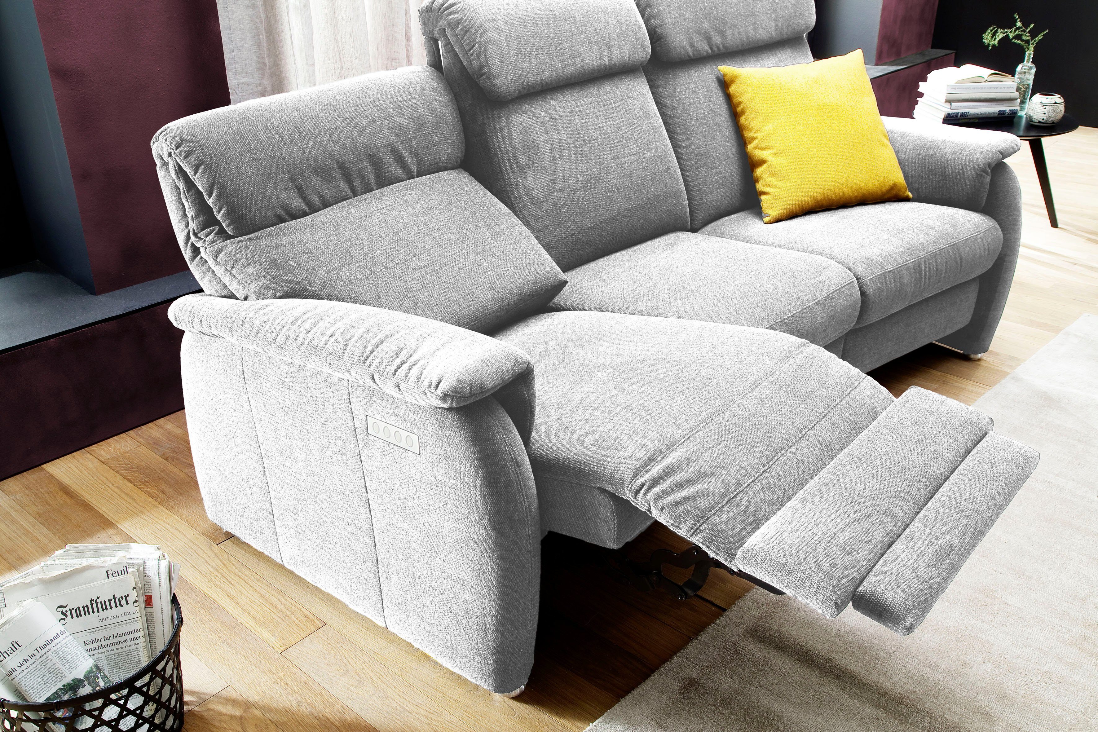 Home affaire Sofa Turin, mit motorischer Relaxfunktion, Tisch, Leuchte + USB-Ladestation