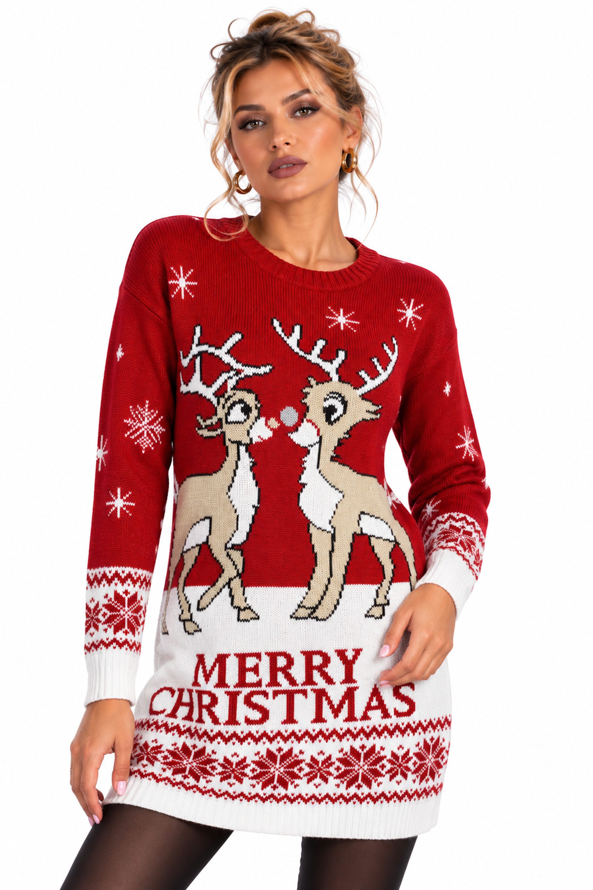 Worldclassca Weihnachtspullover Worldclassca Christmas Pullover Sweater Weihnachtspullover Lang XMAS