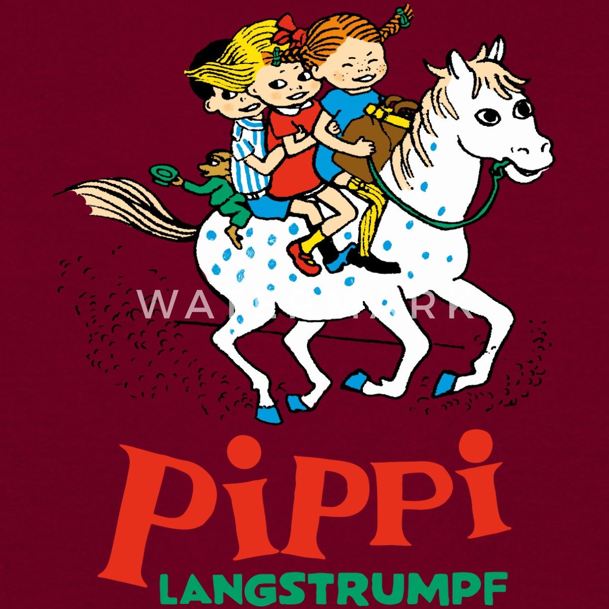 Spreadshirt Hoodie Pippi Langstrumpf Ausritt Mit Annika Und Tommy Teenager Hoodie (1-tlg)