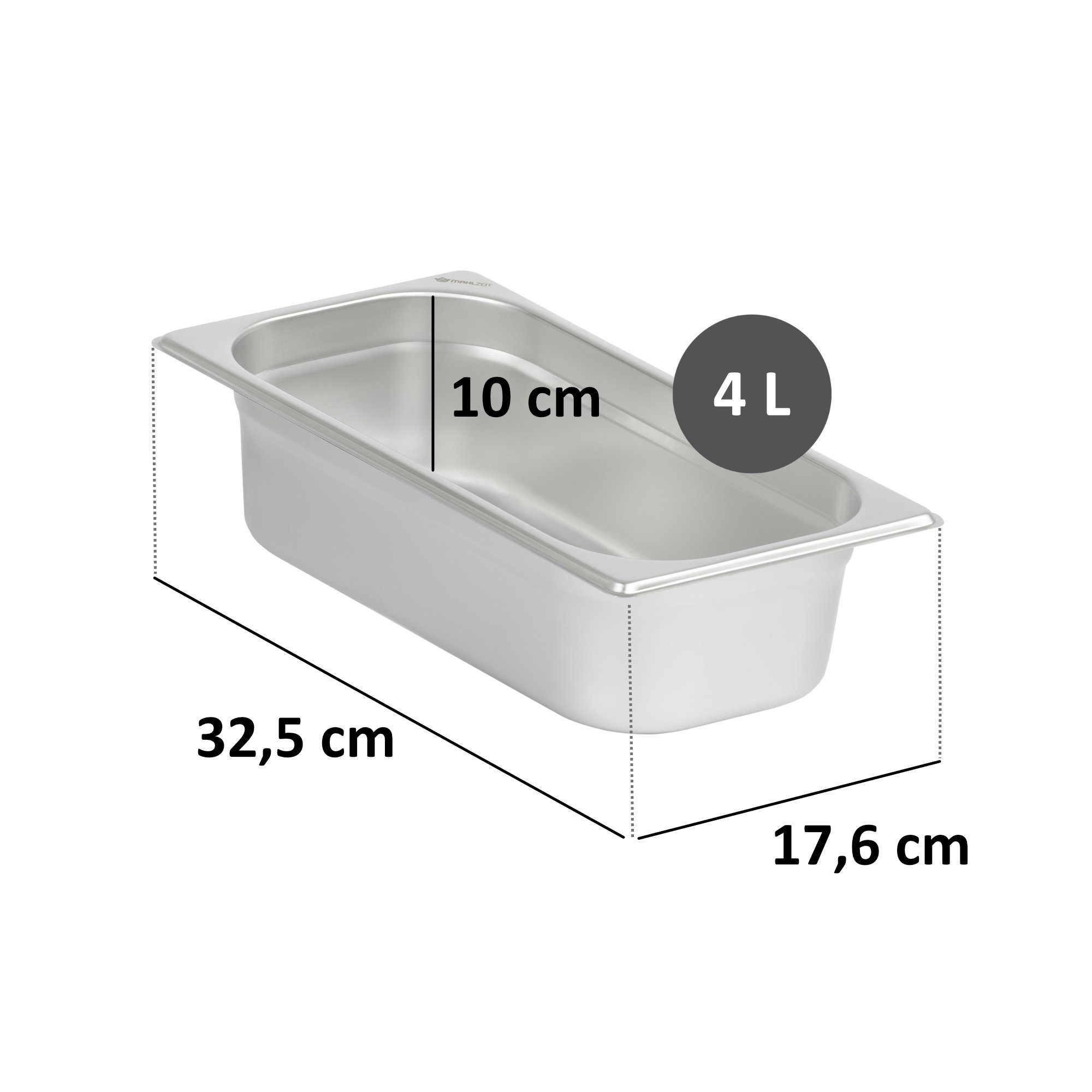 Mahlzeit Thermobehälter GN Behälter 1/3 1/3 mit Edelstahl Höhe mm, 2-tlg., Deckel, 100 (Set, mm), GN Deckel(100 mit für 1x Behälter Chafing Edelstahl, Dish Wärmebehälter