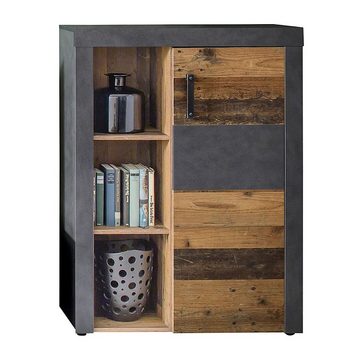 trendteam Highboard Indy, Kommode Anrichte Wohnzimmerschrank Sideboard Grau/Braun 87x118x34cm