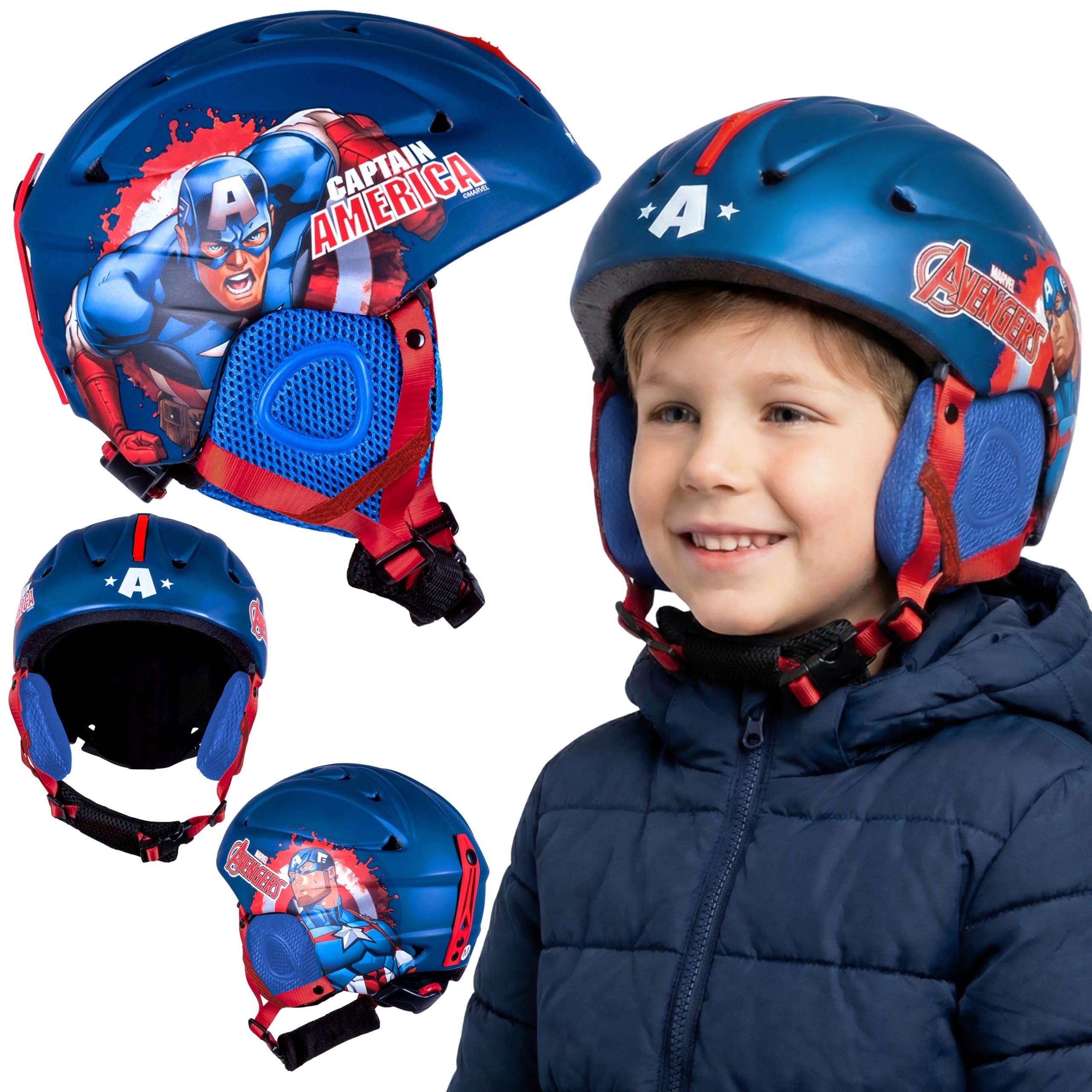 MARVEL Skihelm Avengers Captain America Ski- und Snowboardhelm Jungen 55–58 cm