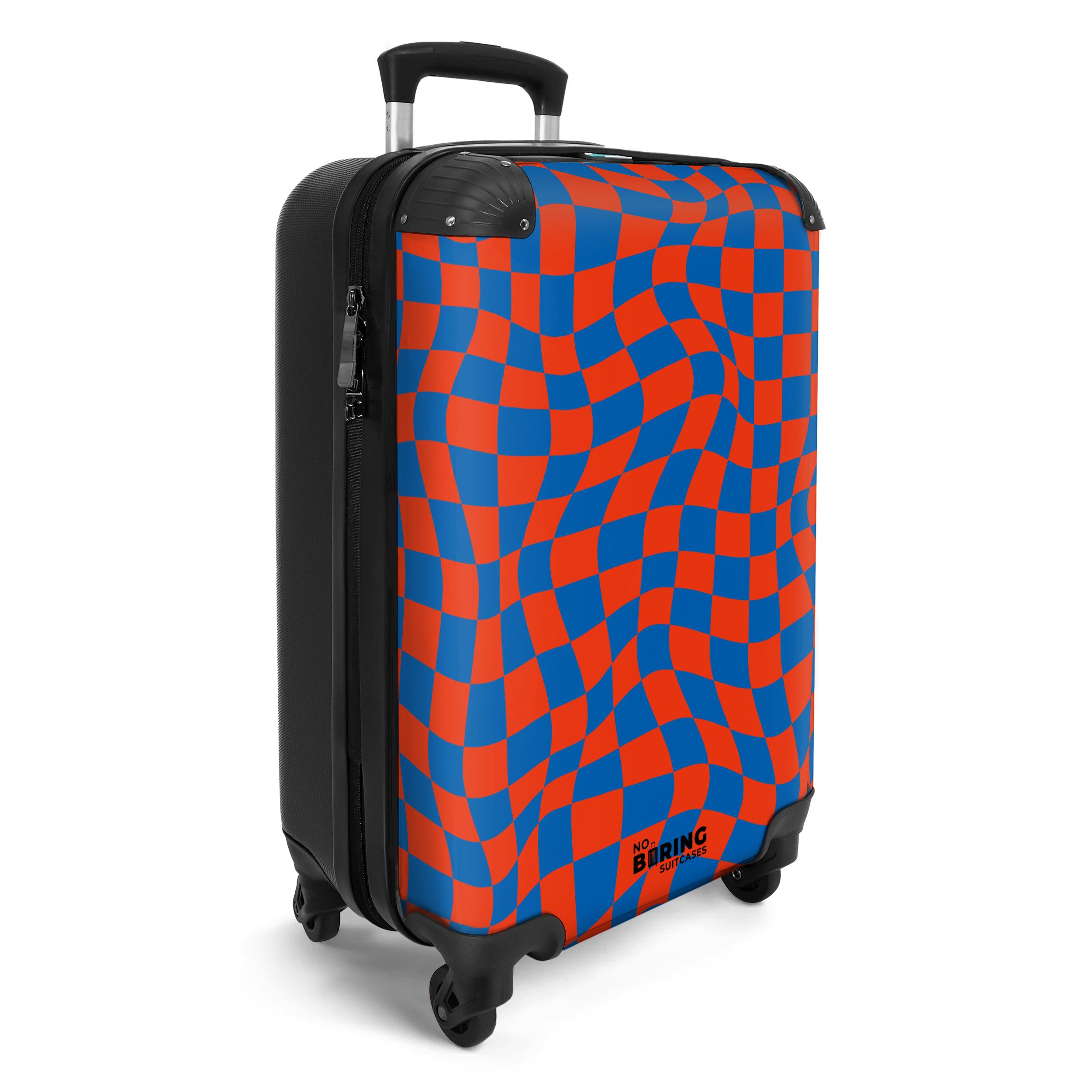 NoBoringSuitcases.com© Hartschalen-Trolley Gewellter rot-blau karierter Dru günstig online kaufen
