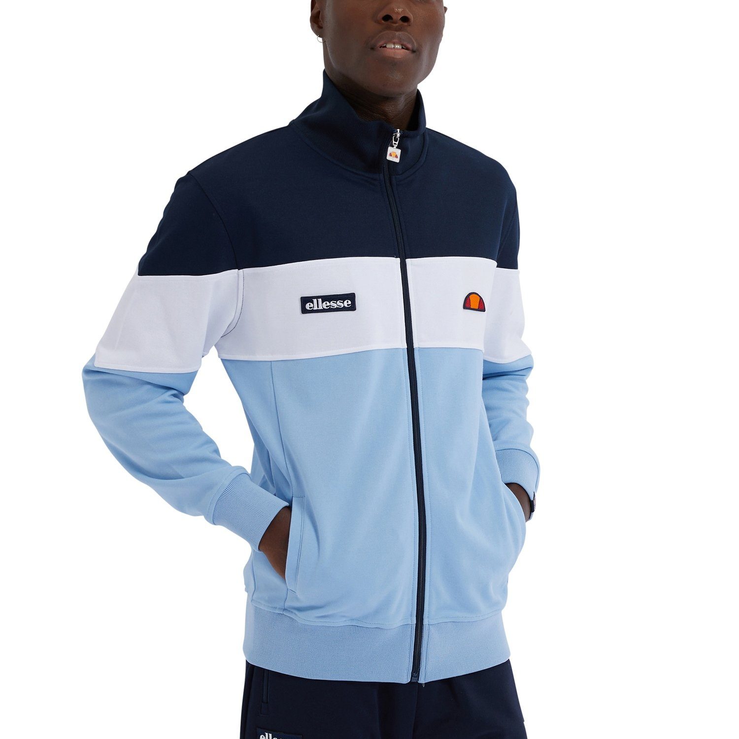 Tiefstpreisgarantie Ellesse Sweatjacke weiß Herren Tracktop (1-tlg) Caprini hellblau Ellesse / Sweatjacke