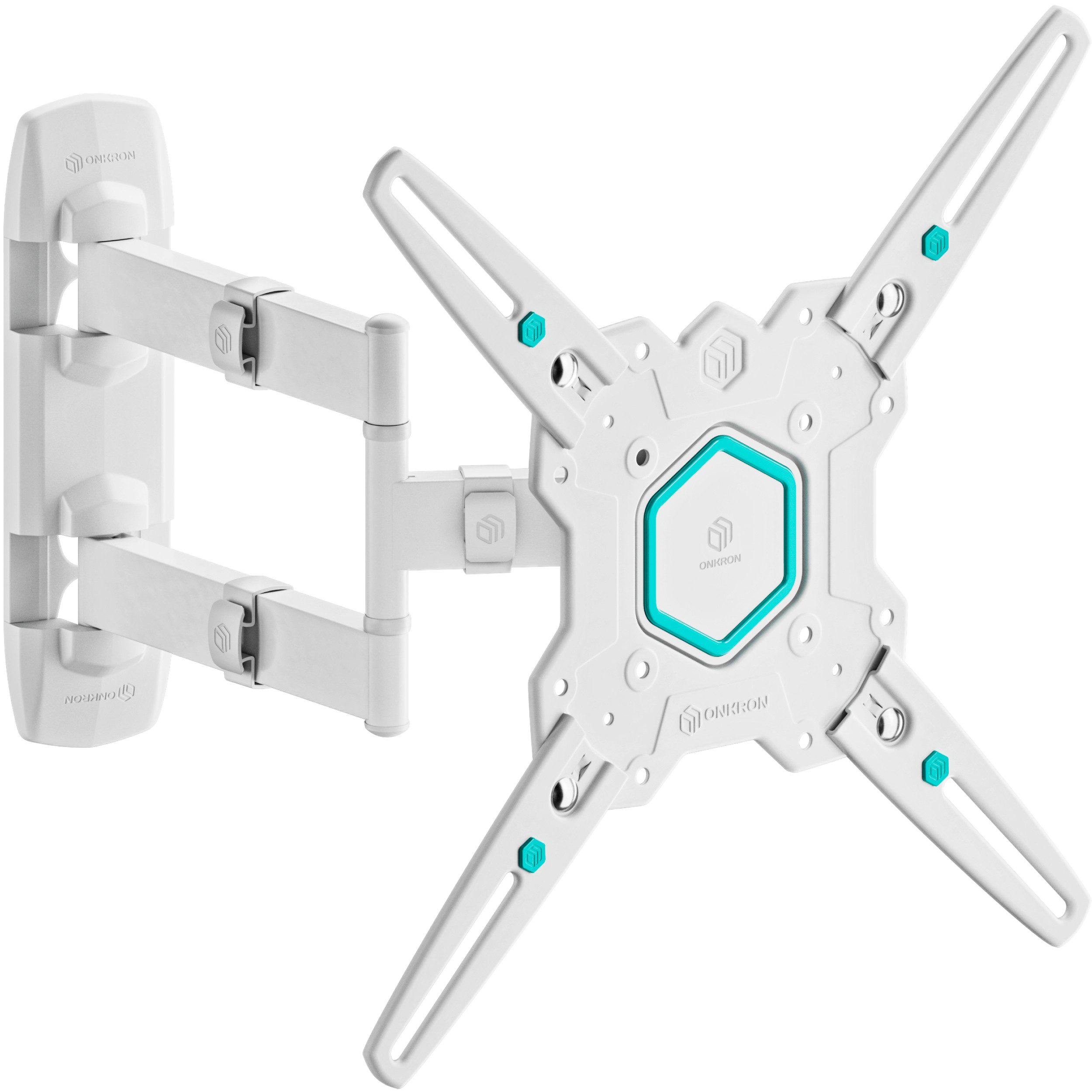 ONKRON TV-Wandhalterung 32-65 Zoll, bis 35 kg, VESA 100x100-400x400, M4-W, (bis 65 Zoll, schwenkbar, neigbar, ausziehbar, Kabelmanagement)