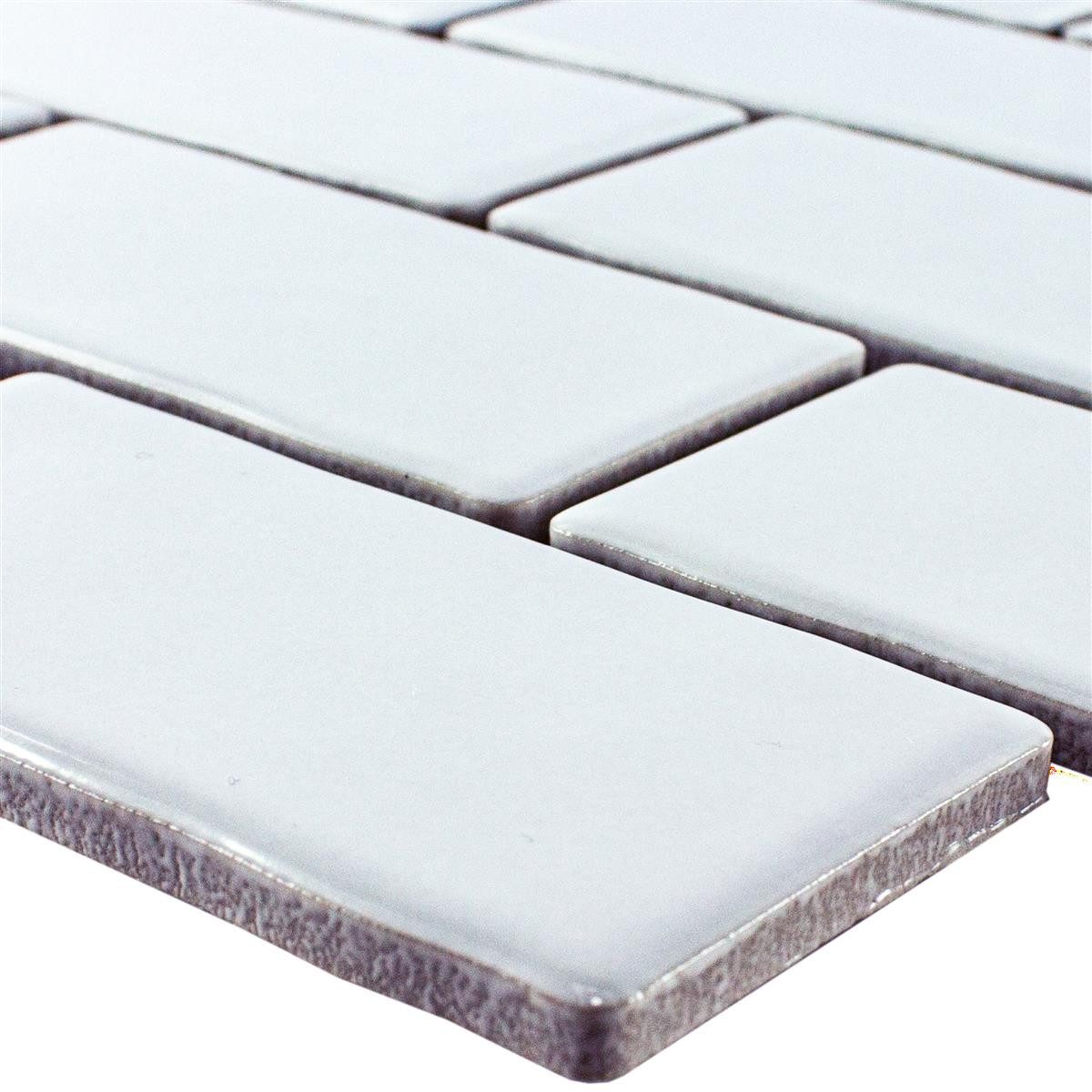 Mosafil Mosaikfliesen Keramik Mosaik Fliesen Florenz Handgemacht, Keramik 30.900x26.500, weiß, 100% Handgeschnitten - Verlegefertig auf ein Netz geklebt -