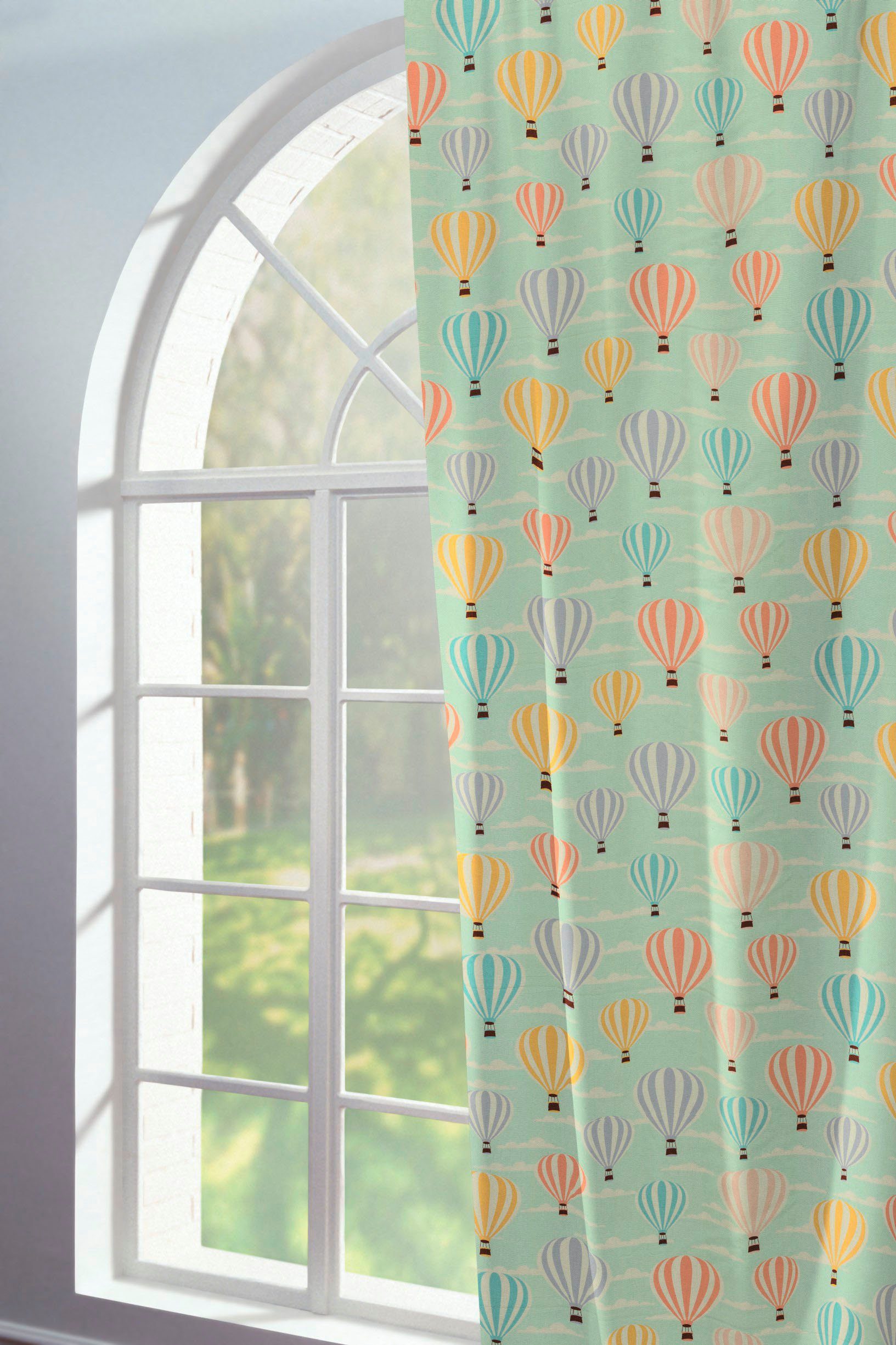 Adam Vorhang Balloons (1 St), Kräuselband, blickdicht, Jacquard, aus 100% Bio-Baumwolle