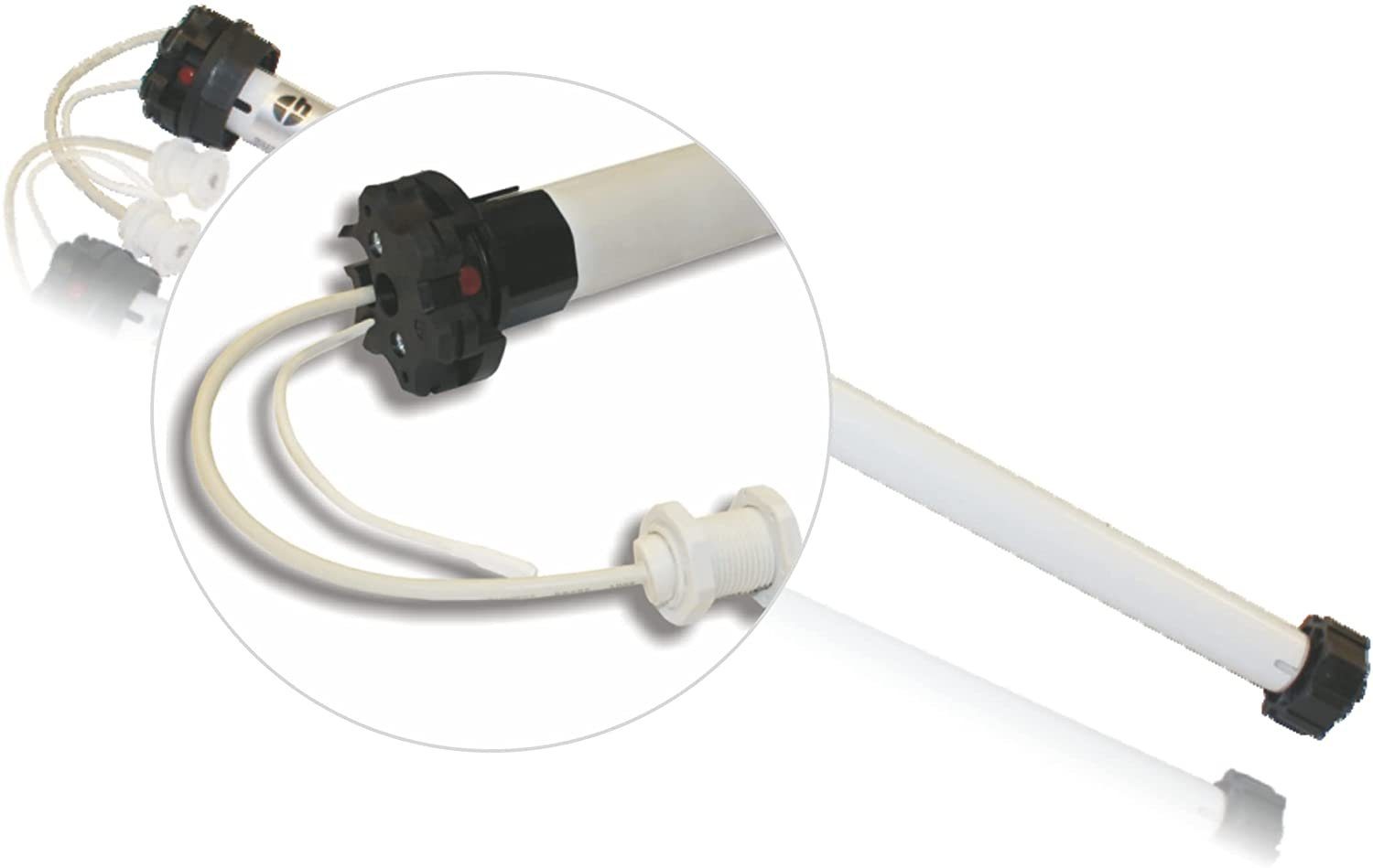 h Rollladenmotor AKKU-Motor, 13 Nm mit Adapter für 40/60 mm 8-Kantwelle, BI, Akku-Motor zur Altbausanierung oder Modernisierung ohne Kabelverlegung