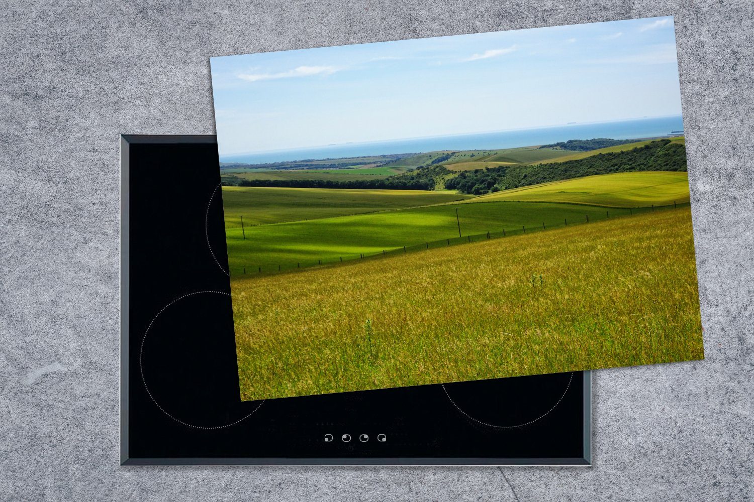 (1 Park nutzbar, Heidelandschaften 70x52 im MuchoWow South Downs National Mobile in tlg), Herdblende-/Abdeckplatte England, Ceranfeldabdeckung Arbeitsfläche Vinyl, Weite cm,