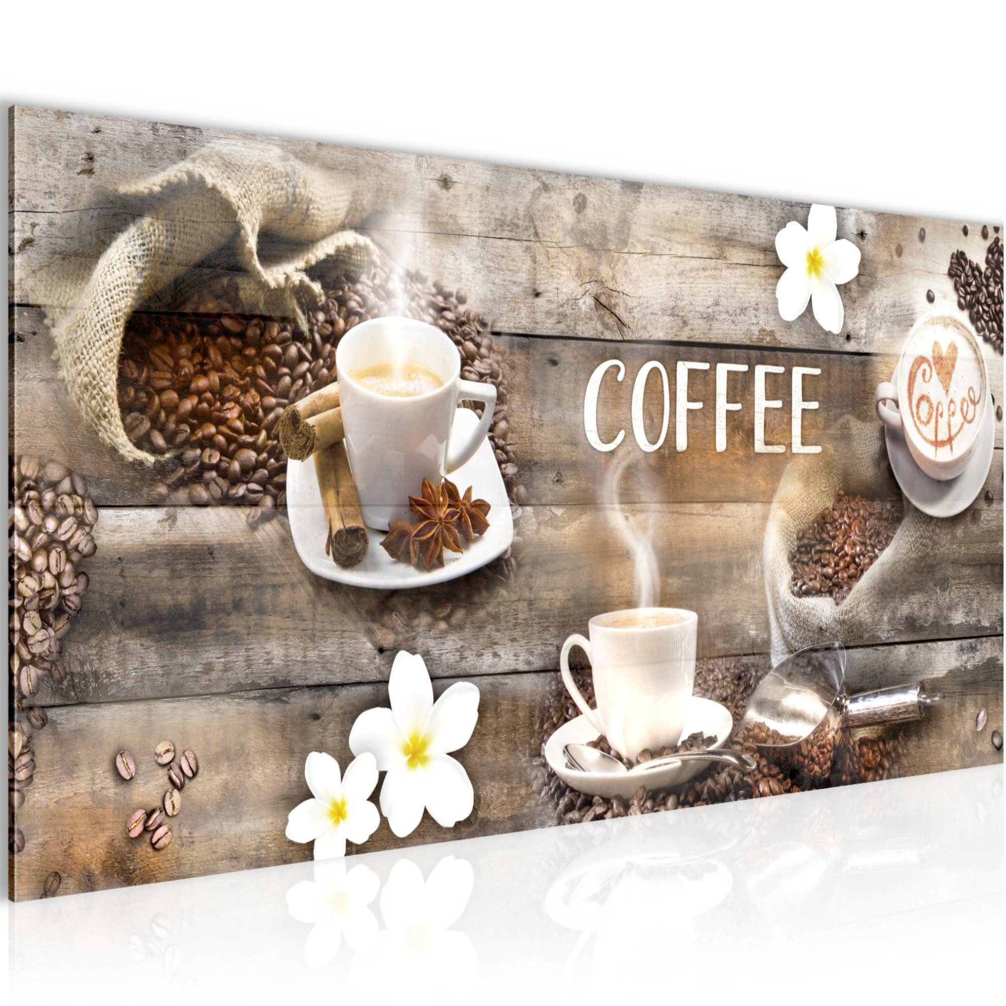 Runa Art Wandbild Küchenbilder Küche Deko Kaffee Braun Beige Deko, Kaffee